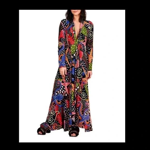 *NWT* Farm Río Under the Sea Printed Maxi Dress - Picture 3 of 6